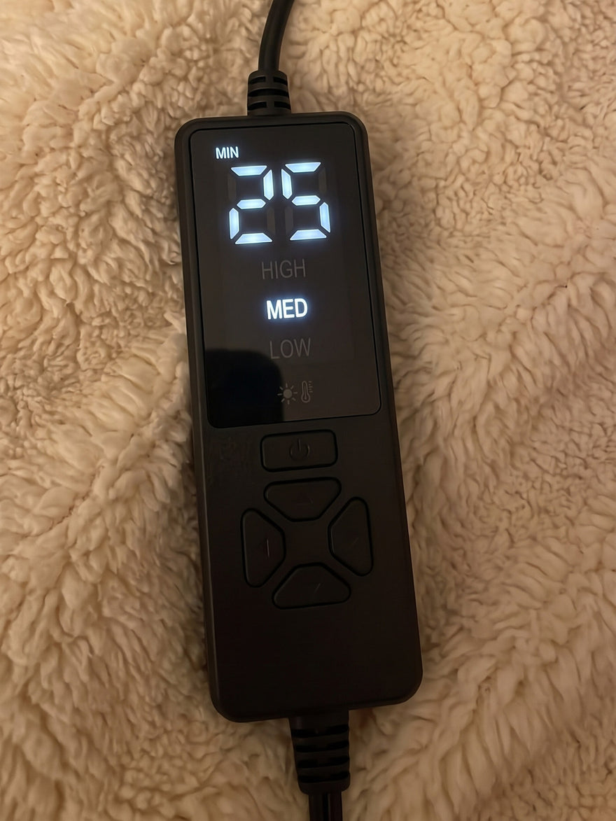 Customer photo of the controller set to 25 minutes on medium